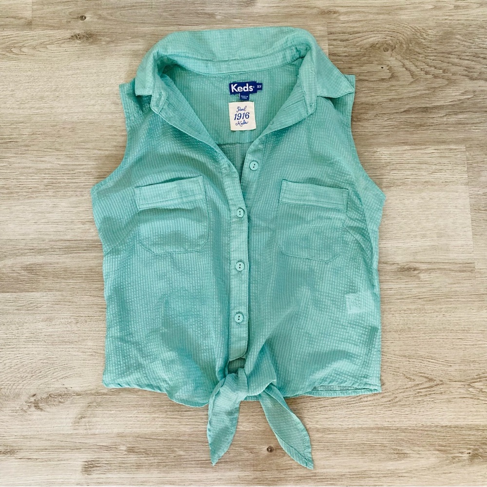 Keds Aqua Crop Top with Front Tie